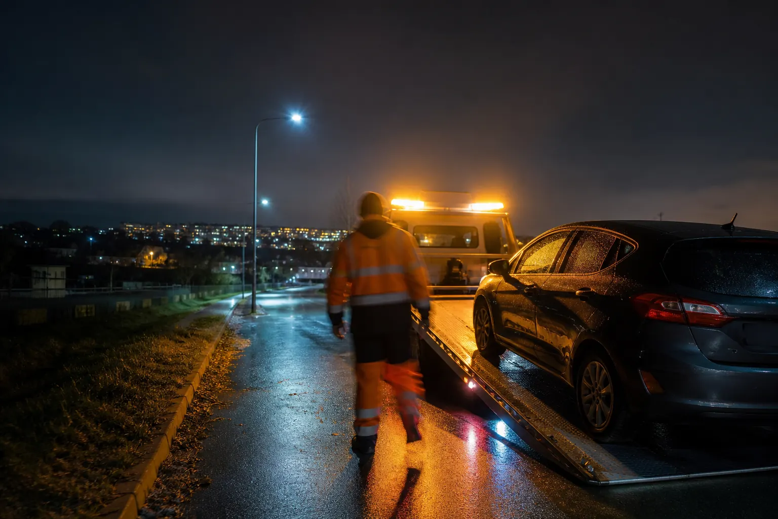 Dépannage automobile d’urgence de nuit près d’Annemasse et Genève — intervention SkyRoute Auto 24/7